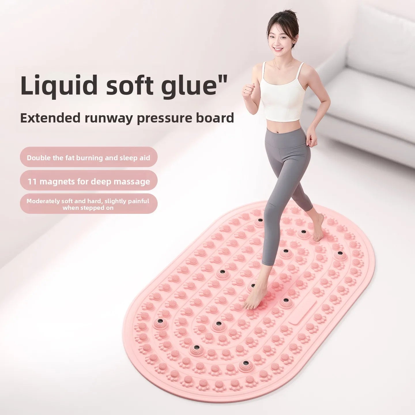 Foot Reflexology Adult Meridian Stimulation Pressure Board - Large Size, Extra Thick, Jogging Silicone Yoga Mat